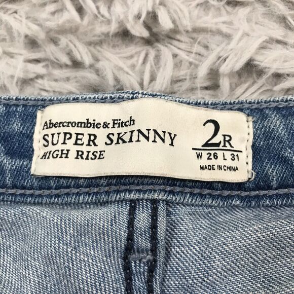 abercrombie & Fitch super skinny jeans high rise 2 R Distressed - Picture 3 of 7